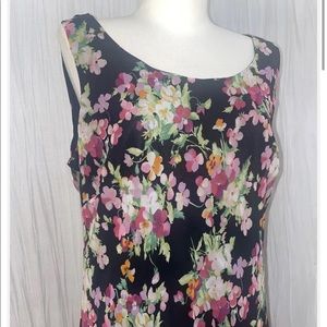 SAG HARBOR Maxi Asymmetrical Floral Print Dress. Size 12. Fully lined